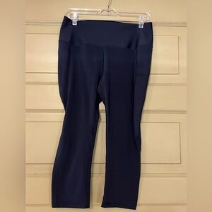 ✅Gap Fit Sculpt Revolution Navy blue Mid Rise Athletic Compression Leggings Sz L